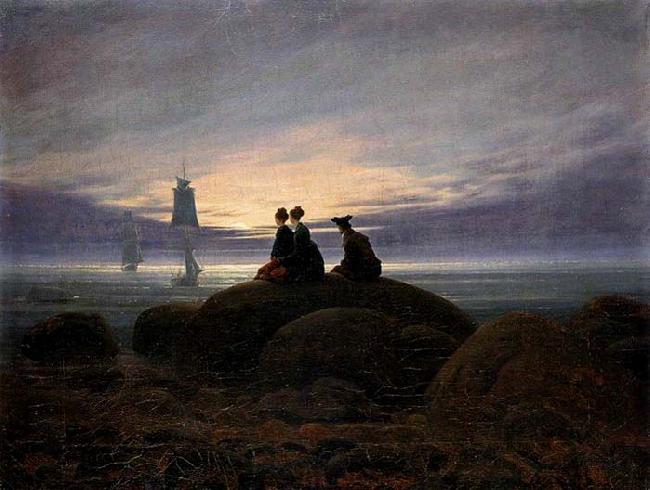Caspar David Friedrich Moonrise by the Sea oil painting image
